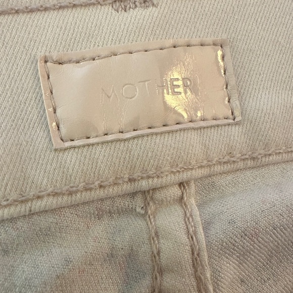 MOTHER “The Vamp” Splatter Jeans Speckled Cream Women's Pants | Size 25 - Picture 9 of 14